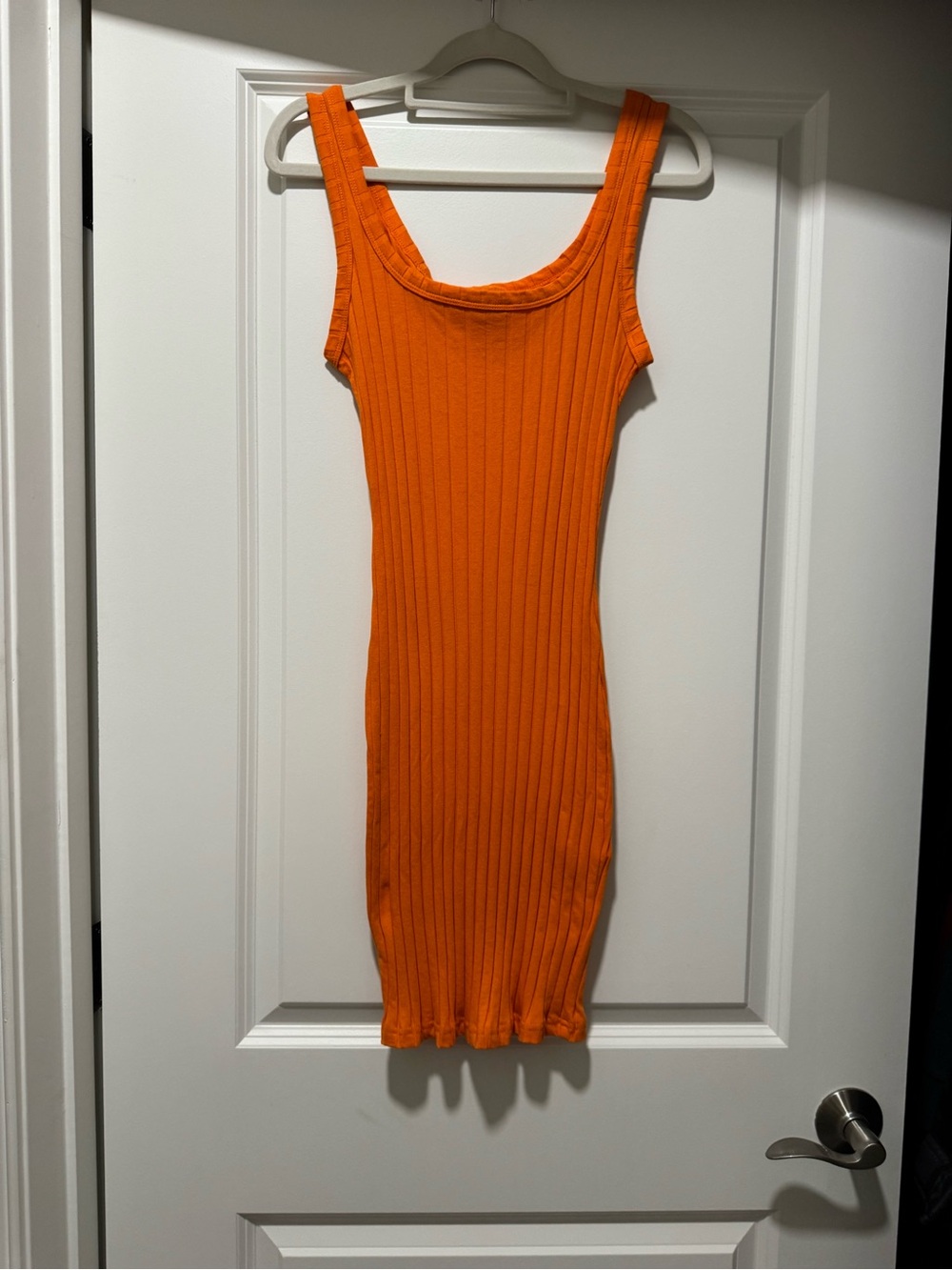 Sleeveless Ribbed Orange Bodycon Dress size medium
